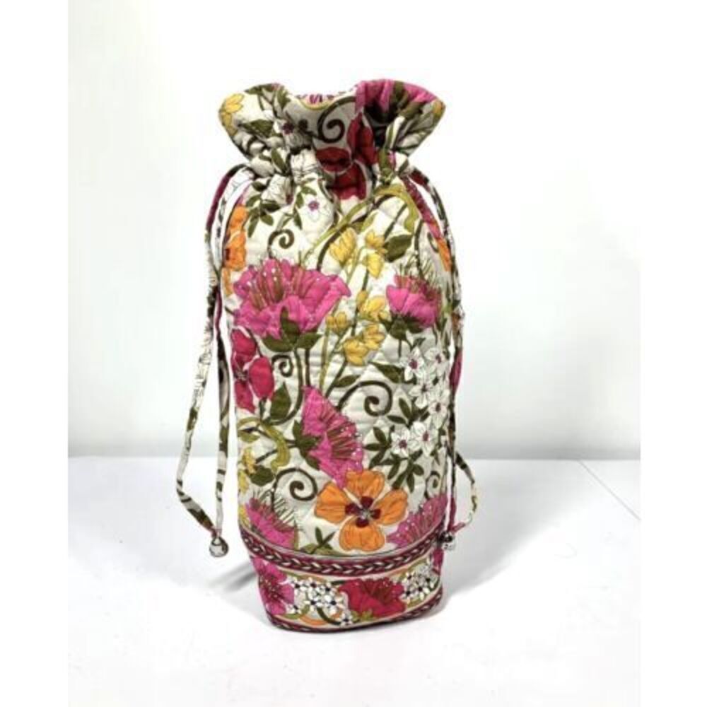 Vera Bradley Tea Garden Cheers To You Wine Bottle Drawstring Gift Bag RETIRED